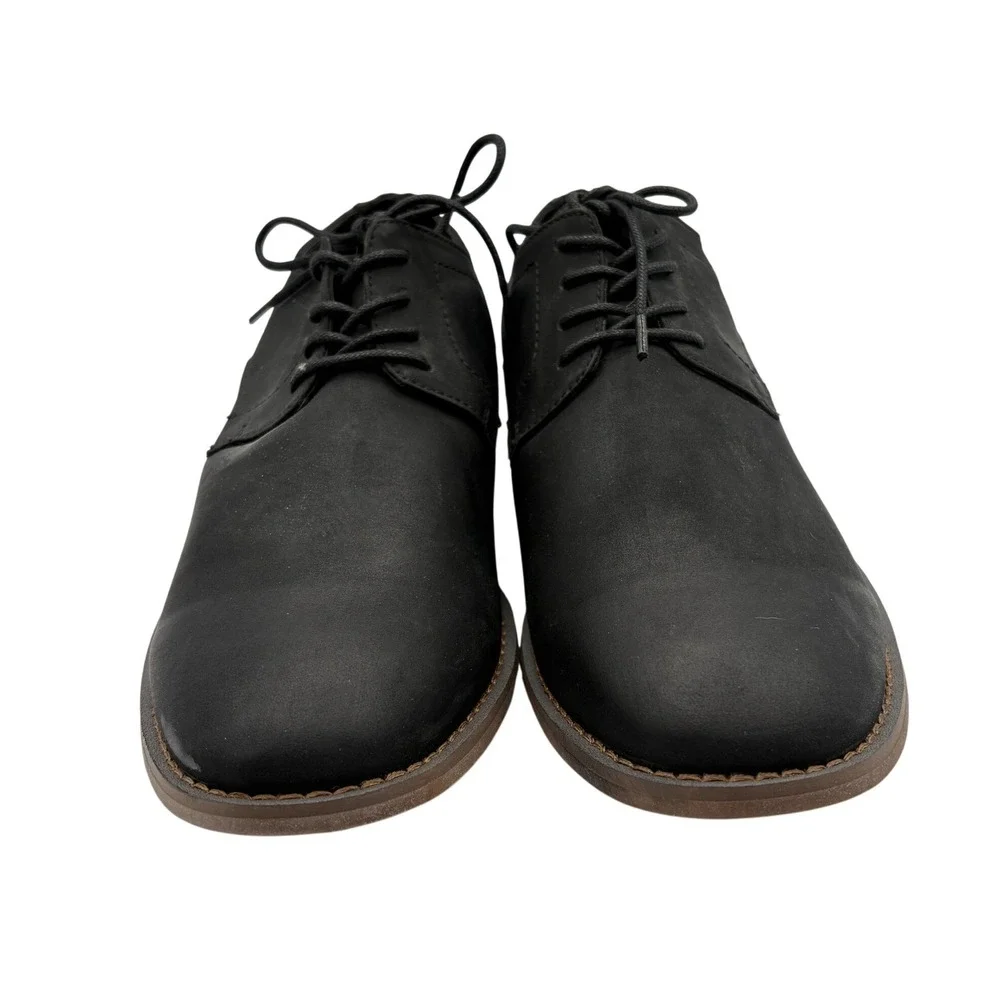 J75 by JUMP Oxford Dress Shoes Mens 10.5 Black Excellent Matte Plain Toe Lace Up
